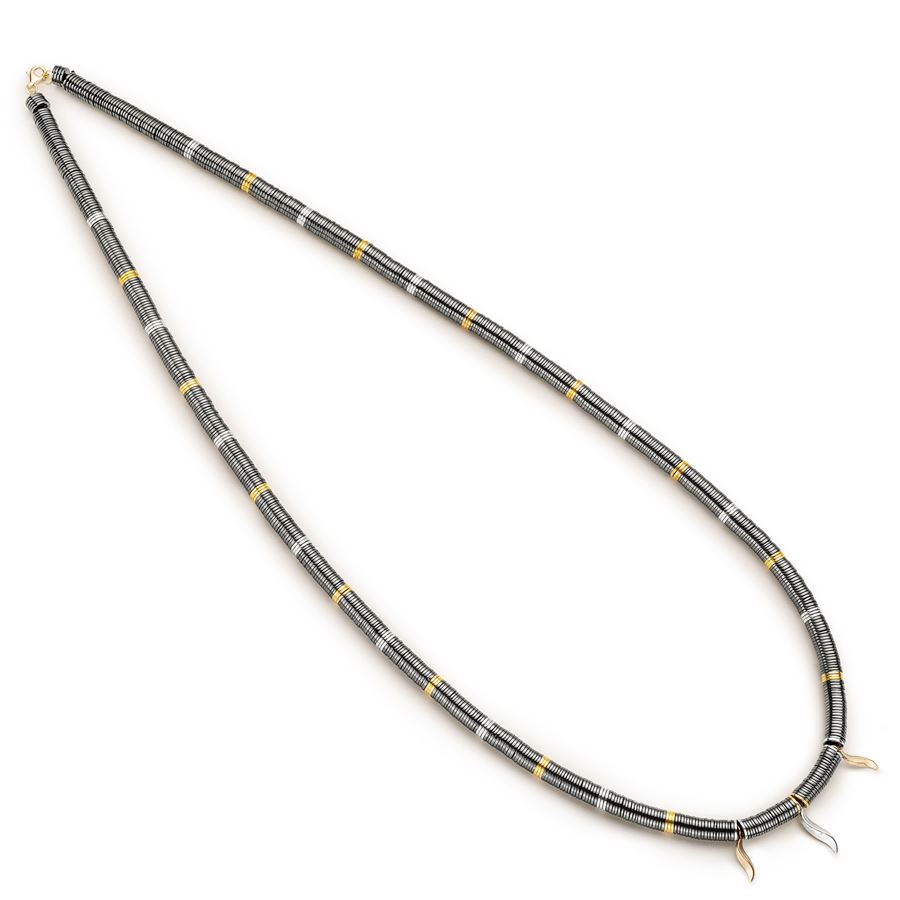 Collana lunga in ematite con pendenti FLAME | CL EMATLUNGA 3EL